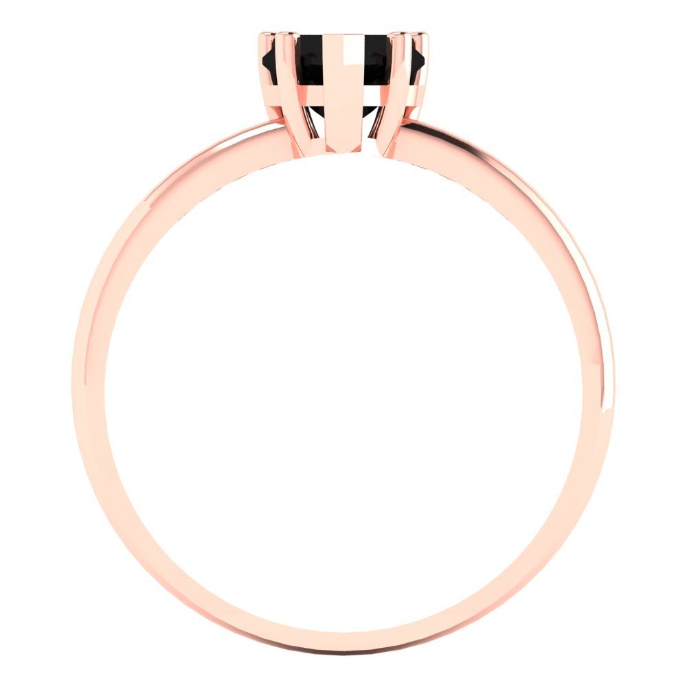 1.25 cttw Natural Onyx Solitaire  Engagement Ring - Solid Gold (Heart Cut,7.0mm)