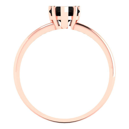 1.25 cttw Natural Onyx Solitaire  Engagement Ring - Solid Gold (Heart Cut,7.0mm)