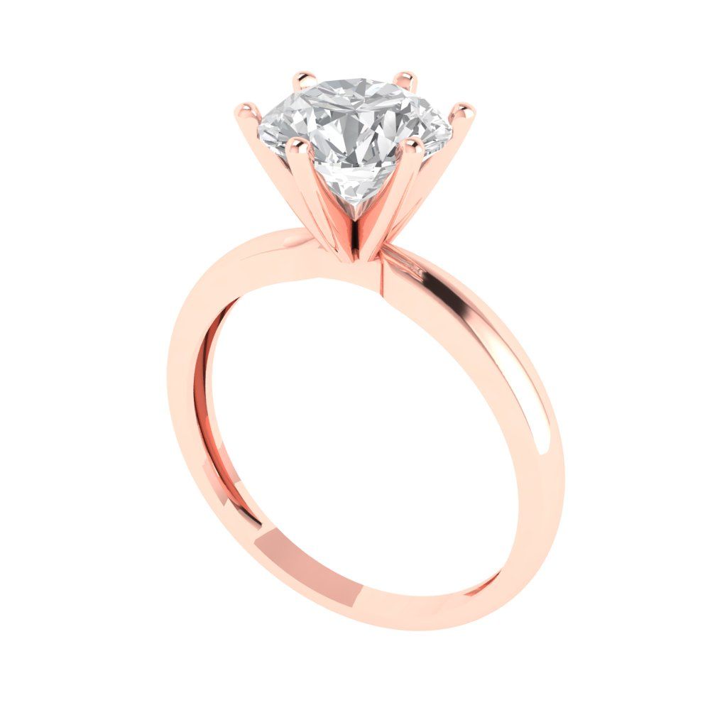 2 cttw Zirconia Simulated Diamond Solitaire  Engagement Ring - Solid Gold (VVS1, Round Cut,8.0mm)