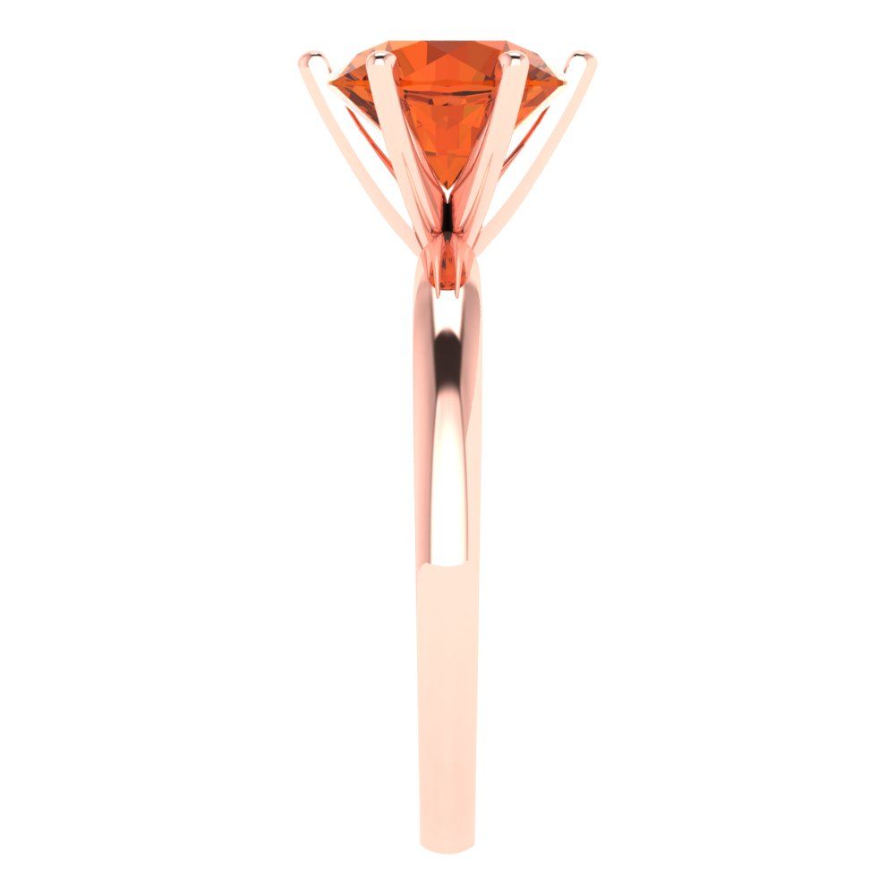 2 cttw Zirconia Simulated Red Diamond Solitaire  Engagement Ring - Solid Gold (VVS1, Round Cut,8.0mm)