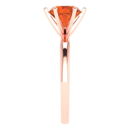 2 cttw Zirconia Simulated Red Diamond Solitaire  Engagement Ring - Solid Gold (VVS1, Round Cut,8.0mm)