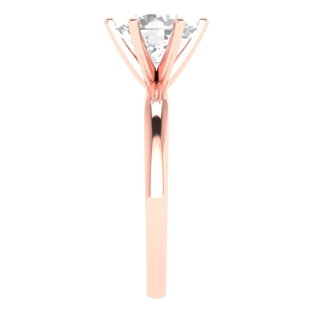 2 cttw Certified Moissanite Solitaire  Engagement Ring - Solid Gold (VVS1, D-F,Round Cut,8.0mm)