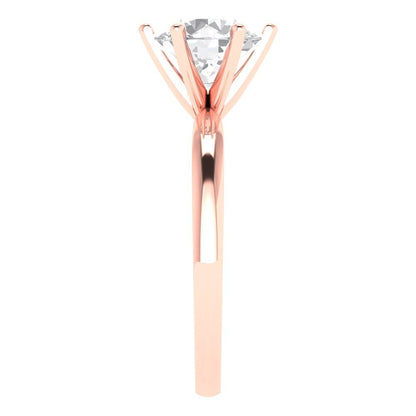 2 cttw Certified Moissanite Solitaire  Engagement Ring - Solid Gold (VVS1, D-F,Round Cut,8.0mm)