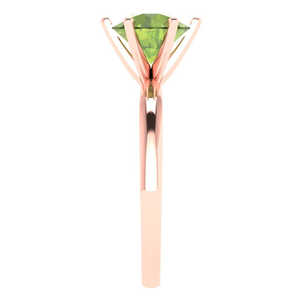 2 cttw Natural Peridot Solitaire  Engagement Ring - Solid Gold (Round Cut,8.0mm)