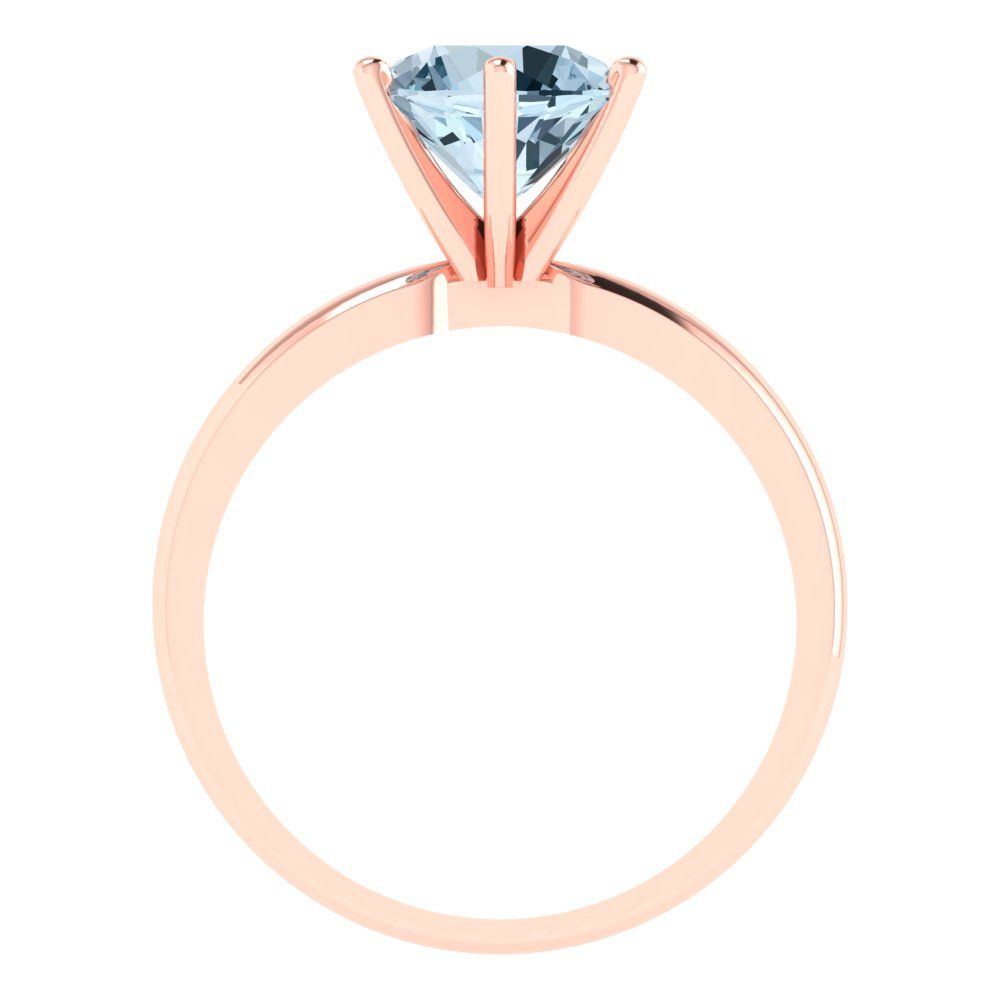 2 cttw Natural Swiss Blue Topaz Solitaire  Engagement Ring - Solid Gold (Round Cut,8.0mm)