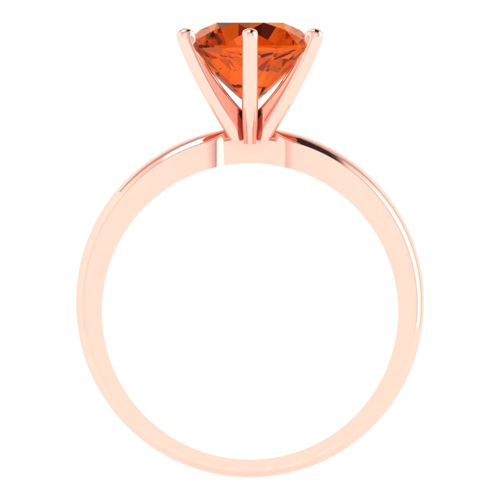 2 cttw Simulated Ruby Solitaire  Engagement Ring - Solid Rose Gold (VVS1, Round Cut,8.0mm)
