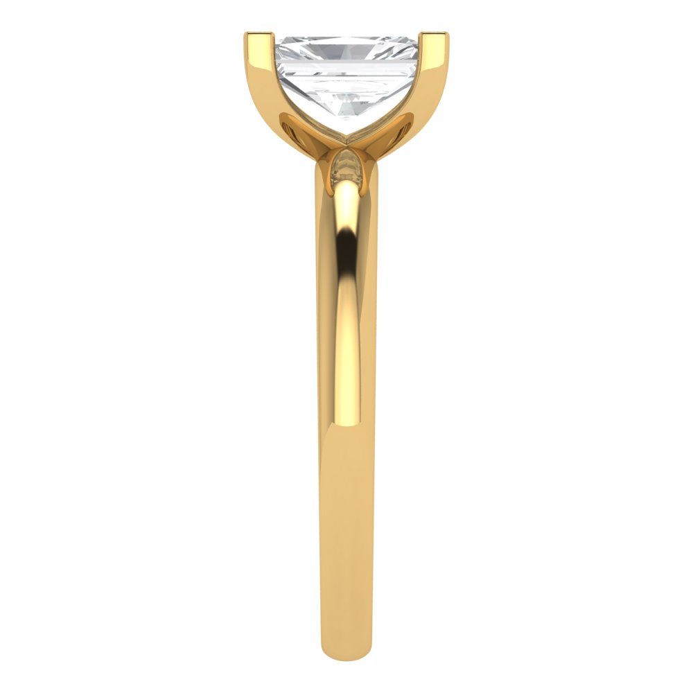 1 cttw White Sapphire Solitaire  Engagement Ring - Solid Gold (Emerald Cut,7X5mm)