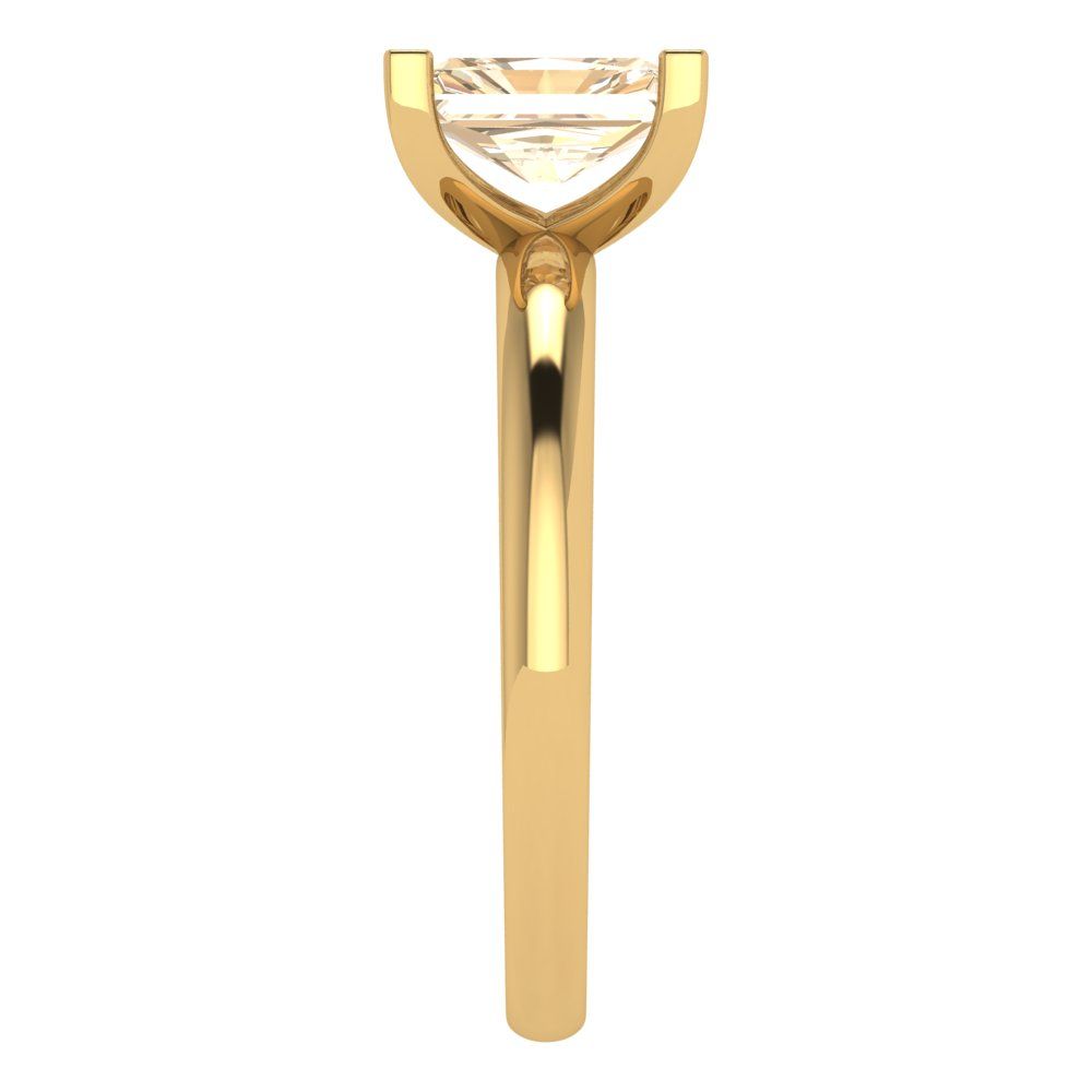 1 cttw Natural Morganite Solitaire  Engagement Ring - Solid Gold (Emerald Cut,7X5mm)