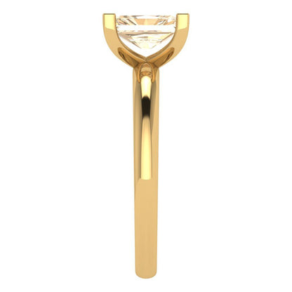 1 cttw Natural Morganite Solitaire  Engagement Ring - Solid Gold (Emerald Cut,7X5mm)