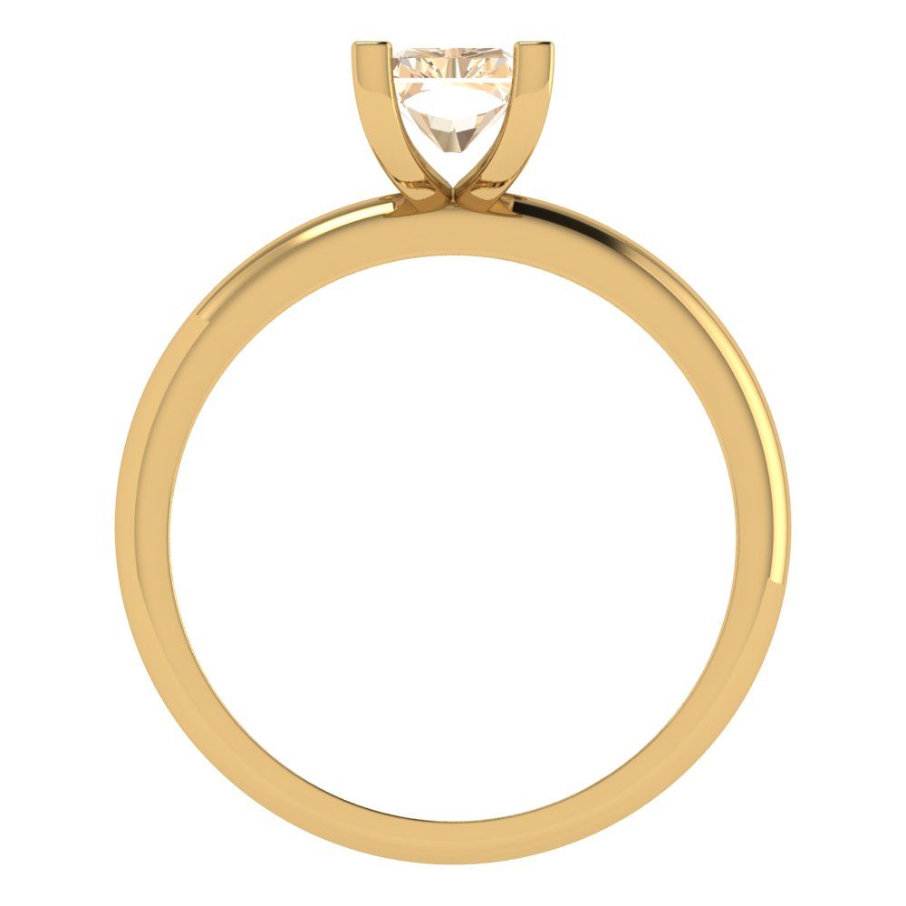 1 cttw Natural Morganite Solitaire  Engagement Ring - Solid Gold (Emerald Cut,7X5mm)