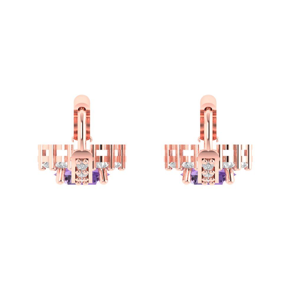 2.235 ctw Alexandrite Drop Dangle Earrings | 6mm Round Cut White Gold Lever Back | June Birthstone