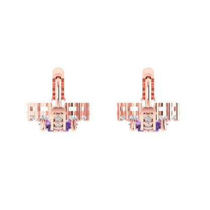 2.235 ctw Alexandrite Drop Dangle Earrings | 6mm Round Cut White Gold Lever Back | June Birthstone