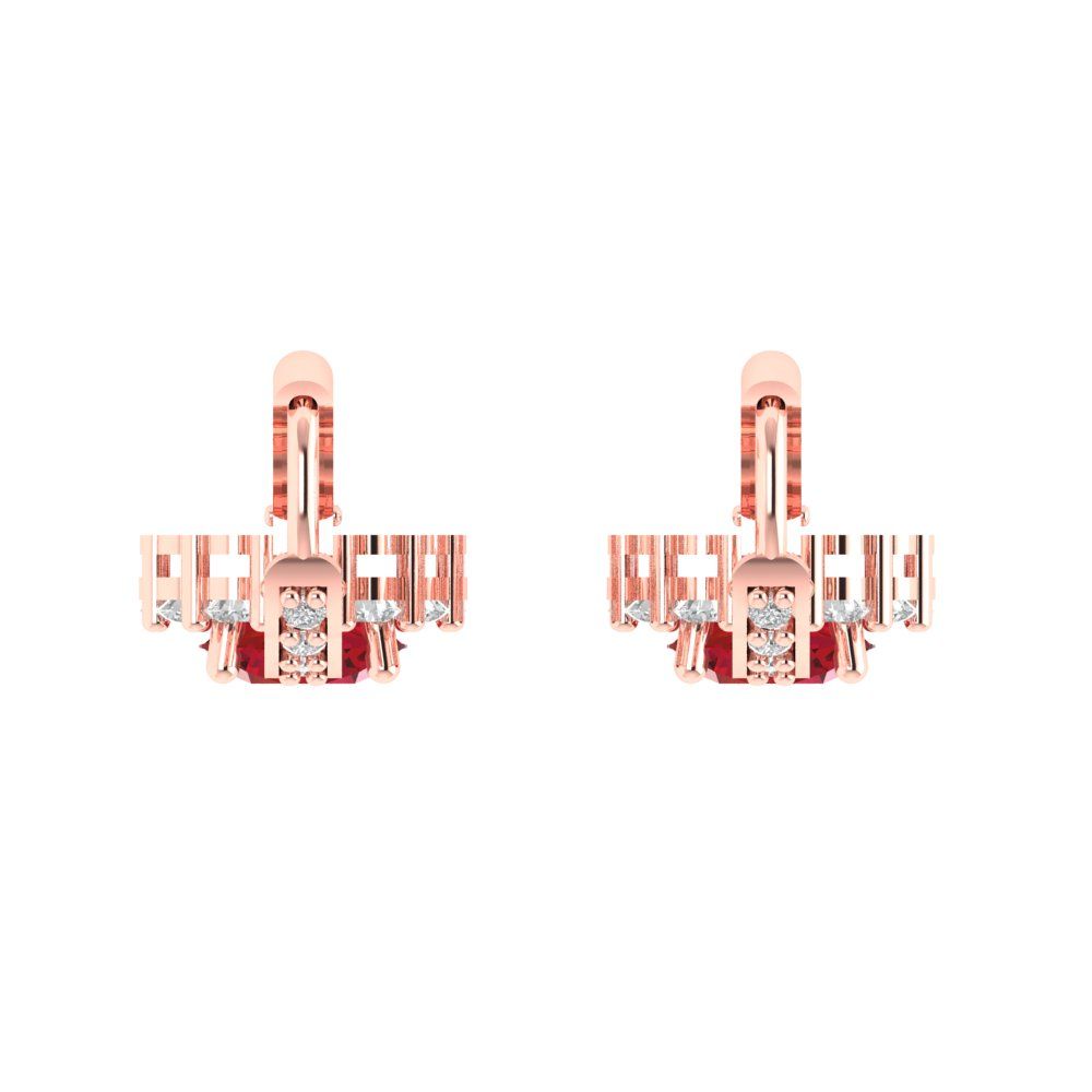 2.235 ctw Pink Tourmaline Drop Dangle Earrings | 6mm Round Cut White Gold Lever Back | April Birthstone