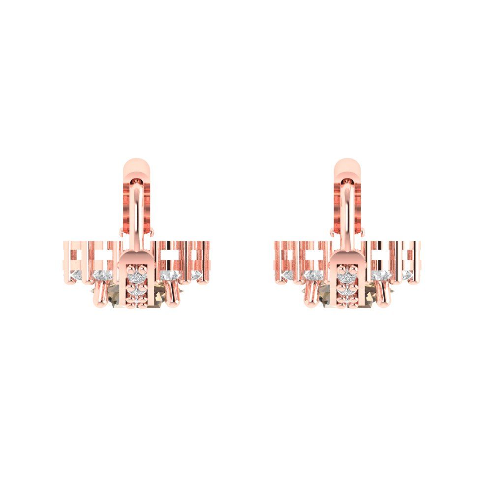 2.235 ctw Yellow Moissanite Drop Dangle Earrings | 6mm Round Cut White Gold Lever Back | April Birthstone