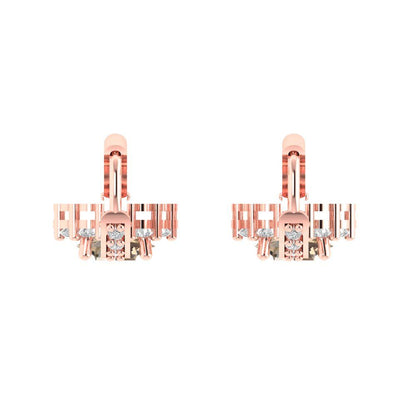 2.235 ctw Yellow Moissanite Drop Dangle Earrings | 6mm Round Cut White Gold Lever Back | April Birthstone