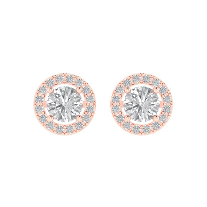 1.24 ctw White Sapphire Studs Earrings | 5.0mm Round Cut White Gold Screw back | April Birthstone