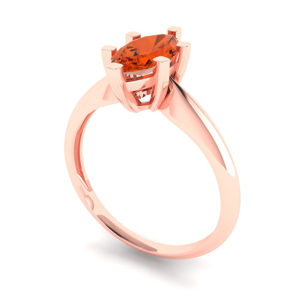 1 cttw Zirconia Simulated Red Diamond Solitaire  Engagement Ring - Solid Gold (VVS1, Marquise Cut,10x5mm)