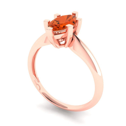 1 cttw Zirconia Simulated Red Diamond Solitaire  Engagement Ring - Solid Gold (VVS1, Marquise Cut,10x5mm)