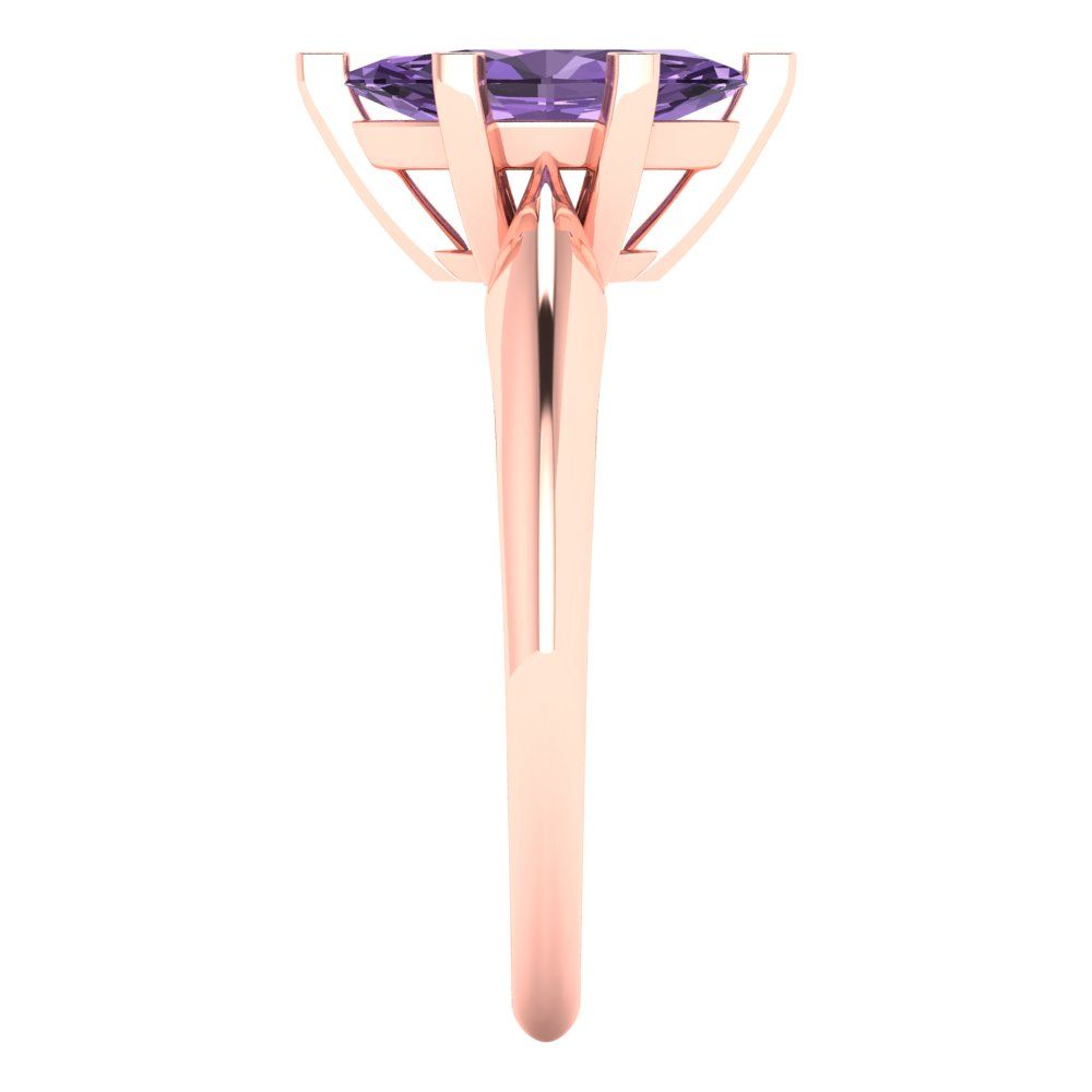 1 cttw Simulated Alexandrite Solitaire  Engagement Ring - Solid Gold (Marquise Cut,10x5mm)