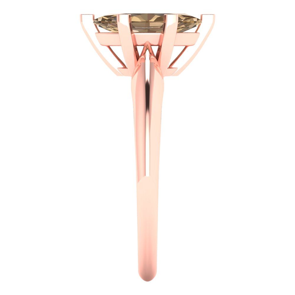 1 cttw Zirconia Simulated Champagne Diamond Solitaire  Engagement Ring - Solid Gold (VVS1, Marquise Cut,10x5mm)