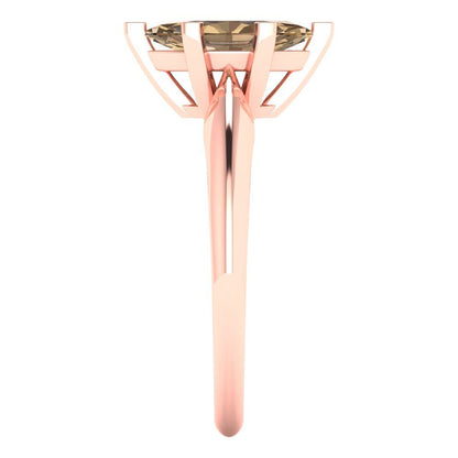 1 cttw Zirconia Simulated Champagne Diamond Solitaire  Engagement Ring - Solid Gold (VVS1, Marquise Cut,10x5mm)