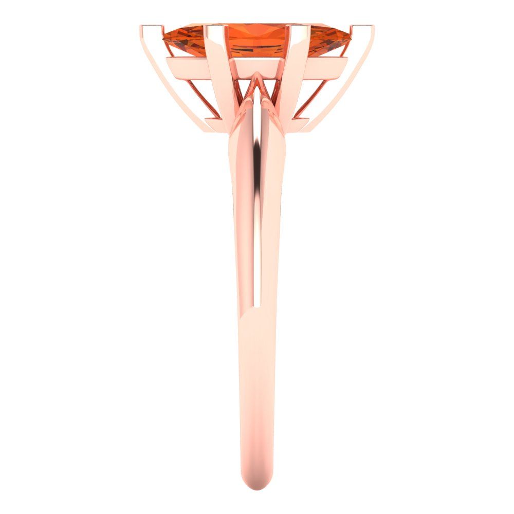 1 cttw Zirconia Simulated Red Diamond Solitaire  Engagement Ring - Solid Gold (VVS1, Marquise Cut,10x5mm)