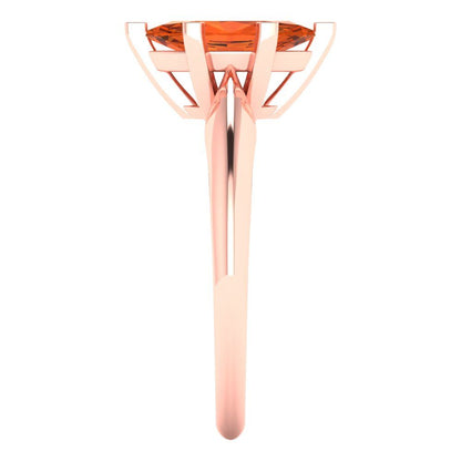 1 cttw Zirconia Simulated Red Diamond Solitaire  Engagement Ring - Solid Gold (VVS1, Marquise Cut,10x5mm)