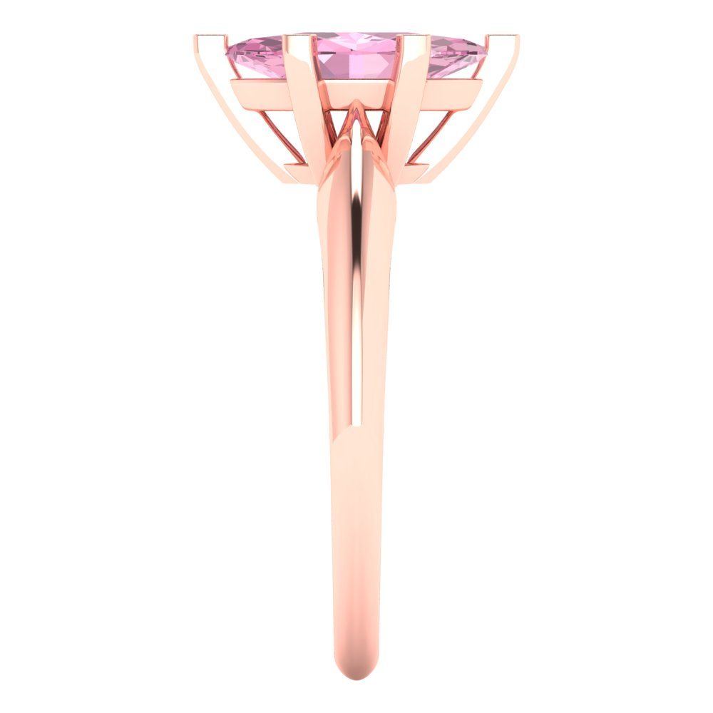 1 cttw Zirconia Simulated Pink Diamond Solitaire  Engagement Ring - Solid Gold (VVS1, Marquise Cut,10x5mm)