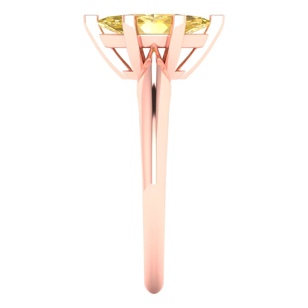 1 cttw Zirconia Simulated Yellow Diamond Solitaire  Engagement Ring - Solid Gold (VVS1, Marquise Cut,10x5mm)