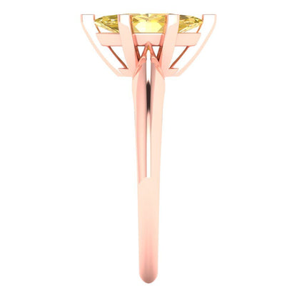 1 cttw Zirconia Simulated Yellow Diamond Solitaire  Engagement Ring - Solid Gold (VVS1, Marquise Cut,10x5mm)