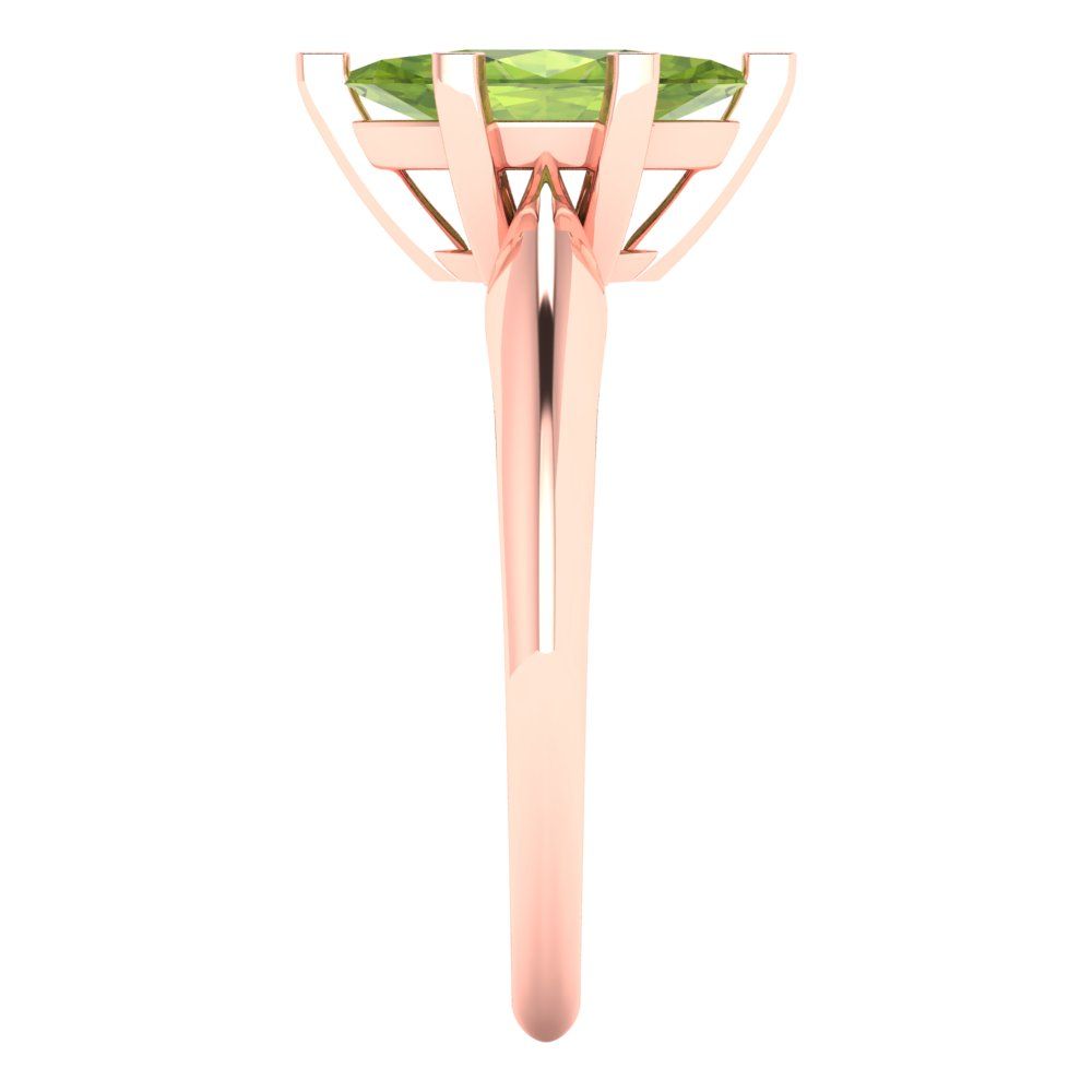 1 cttw Natural Peridot Solitaire  Engagement Ring - Solid Gold (Marquise Cut,10x5mm)