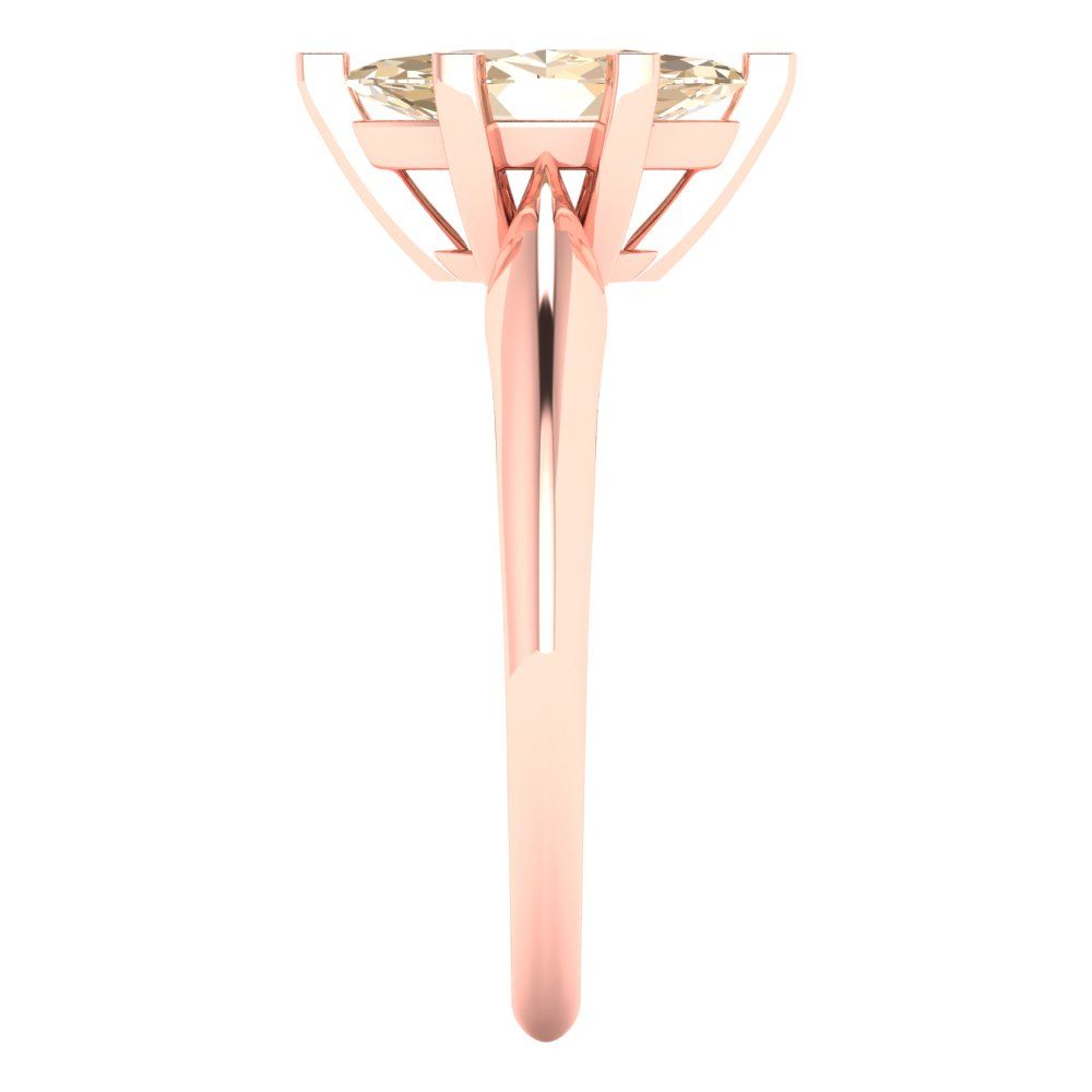 1 cttw Natural Morganite Solitaire  Engagement Ring - Solid Gold (Marquise Cut,10x5mm)