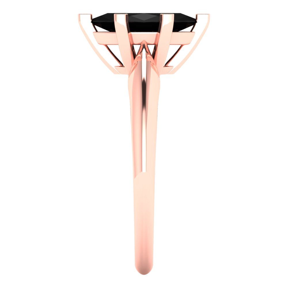 1 cttw Natural Onyx Solitaire  Engagement Ring - Solid Gold (Marquise Cut,10x5mm)