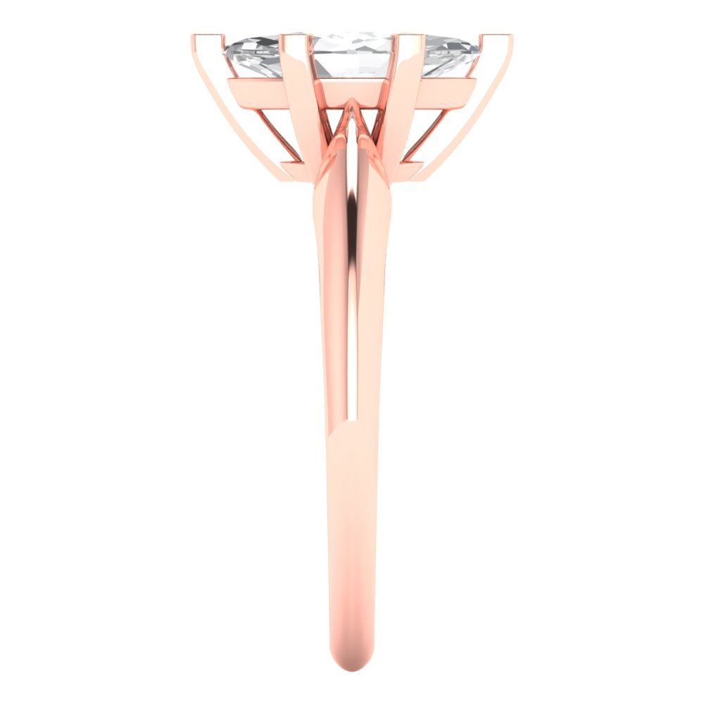 1 cttw Zirconia Simulated Diamond Solitaire  Engagement Ring - Solid Gold (VVS1, Marquise Cut,10x5mm)