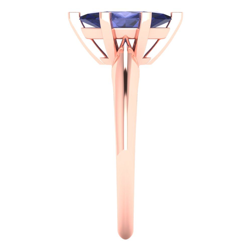 1 cttw Simulated Tanzanite Solitaire  Engagement Ring - Solid Gold (Marquise Cut,10x5mm)