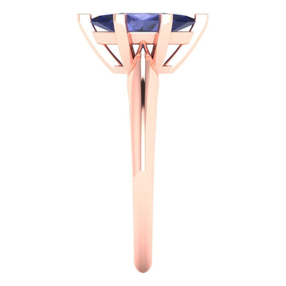 1 cttw Simulated Tanzanite Solitaire  Engagement Ring - Solid Gold (Marquise Cut,10x5mm)