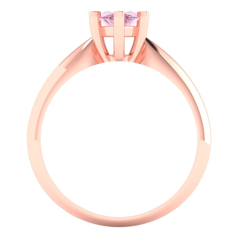 1 cttw Zirconia Simulated Pink Diamond Solitaire  Engagement Ring - Solid Gold (VVS1, Marquise Cut,10x5mm)
