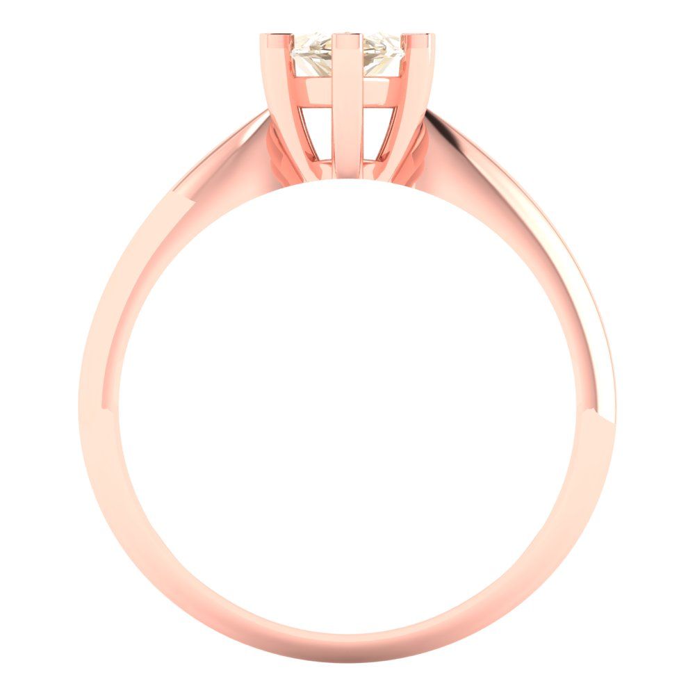 1 cttw Natural Morganite Solitaire  Engagement Ring - Solid Gold (Marquise Cut,10x5mm)