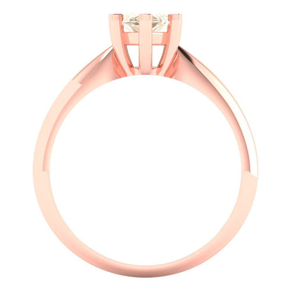 1 cttw Natural Morganite Solitaire  Engagement Ring - Solid Gold (Marquise Cut,10x5mm)