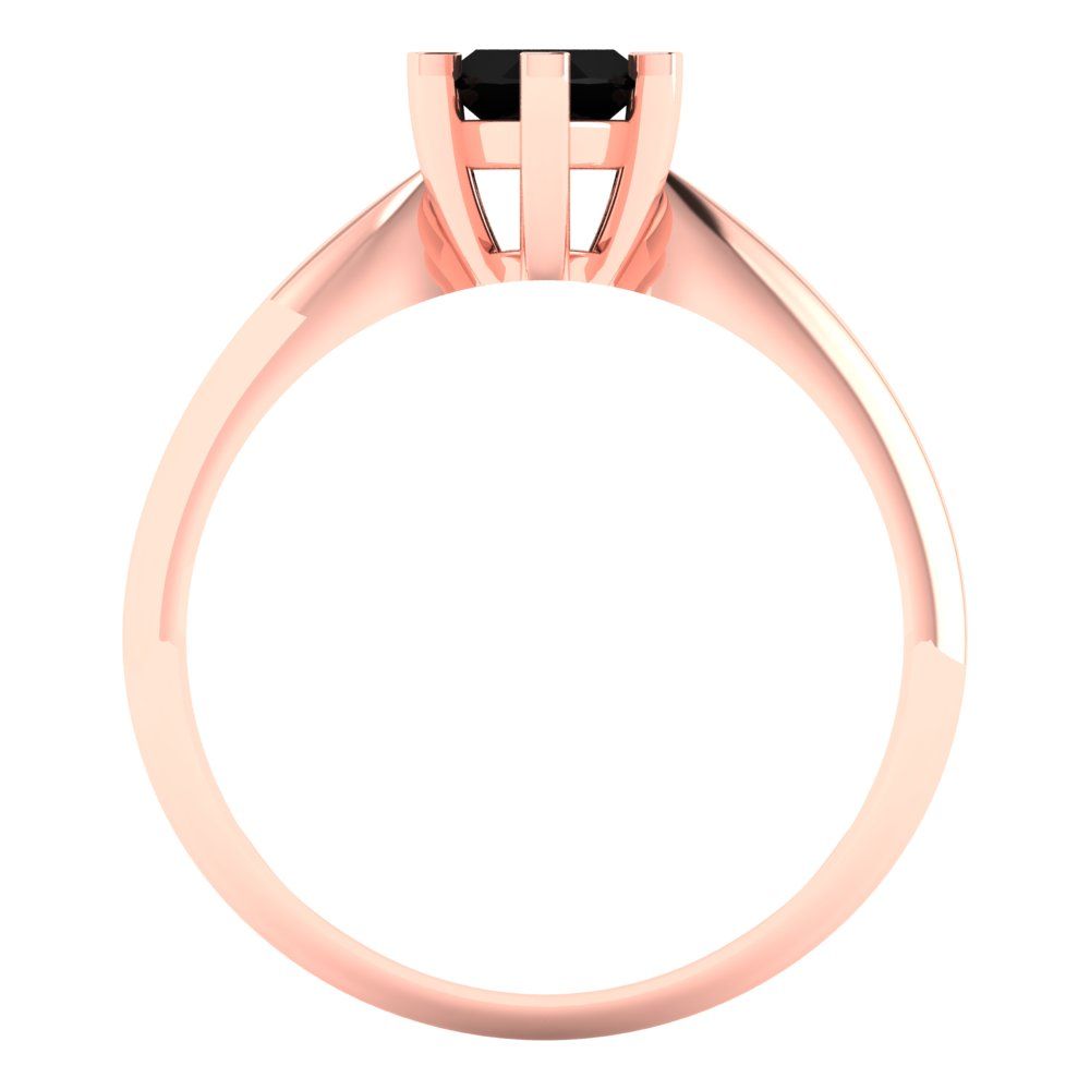 1 cttw Natural Onyx Solitaire  Engagement Ring - Solid Gold (Marquise Cut,10x5mm)