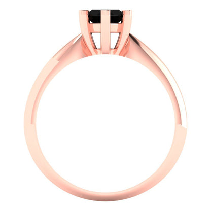 1 cttw Natural Onyx Solitaire  Engagement Ring - Solid Gold (Marquise Cut,10x5mm)