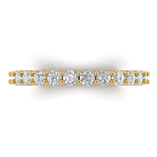 1.2 cttw Moissanite Round Cut Yellow Gold Eternity Wedding Band