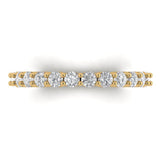 1.2 ct Brilliant Round Cut Natural Diamond Stone Clarity SI1-2 Color G-H Yellow Gold Eternity Band