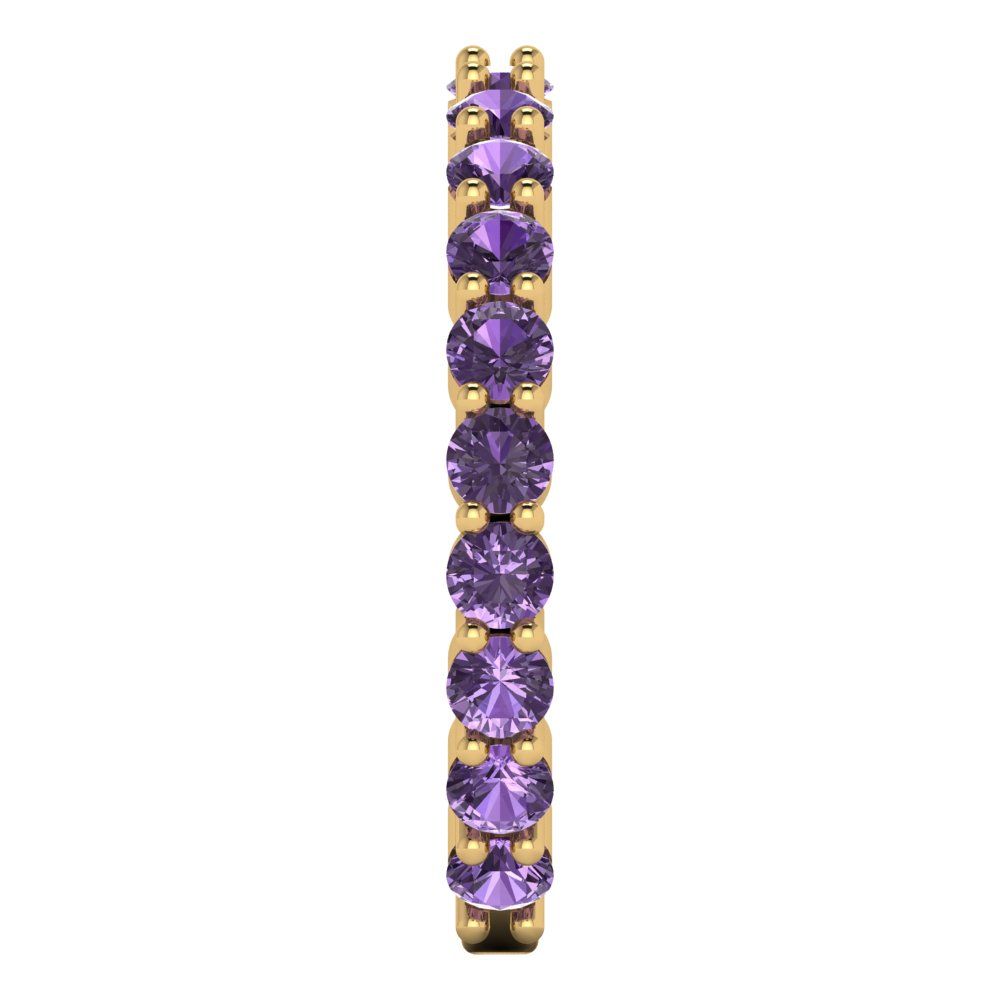 1.2 cttw Simulated Alexandrite Round Cut Yellow Gold Eternity Wedding Band