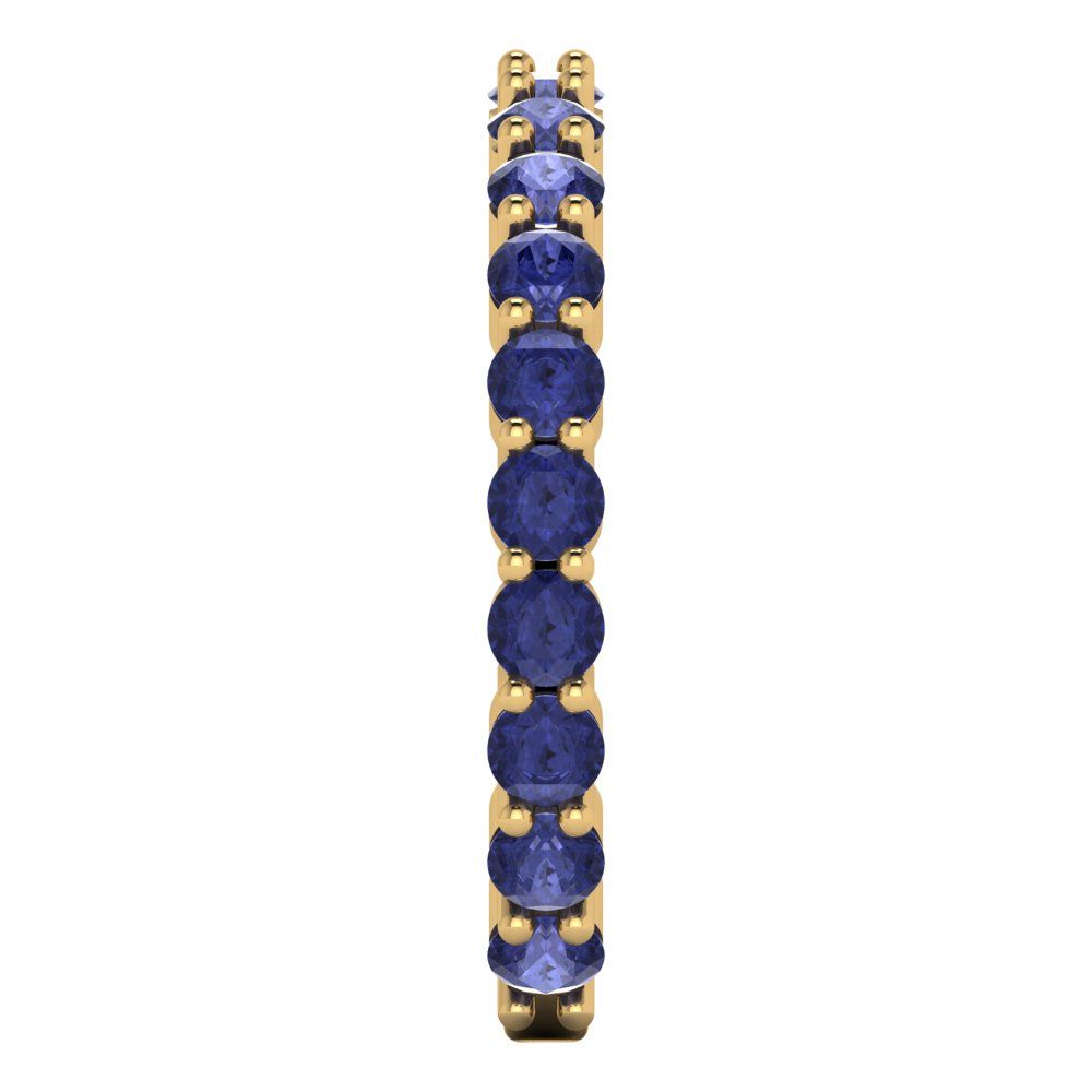 1.2 cttw Simulated Tanzanite Round Cut Yellow Gold Eternity Wedding Band
