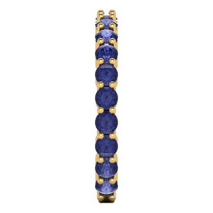 1.2 cttw Simulated Tanzanite Round Cut Yellow Gold Eternity Wedding Band