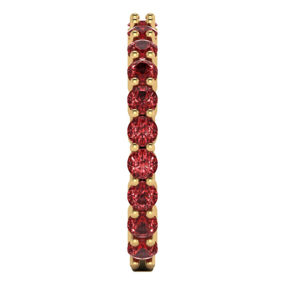 1.2 cttw Natural Garnet Round Cut Yellow Gold Eternity Wedding Band