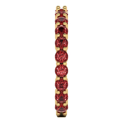 1.2 cttw Natural Garnet Round Cut Yellow Gold Eternity Wedding Band