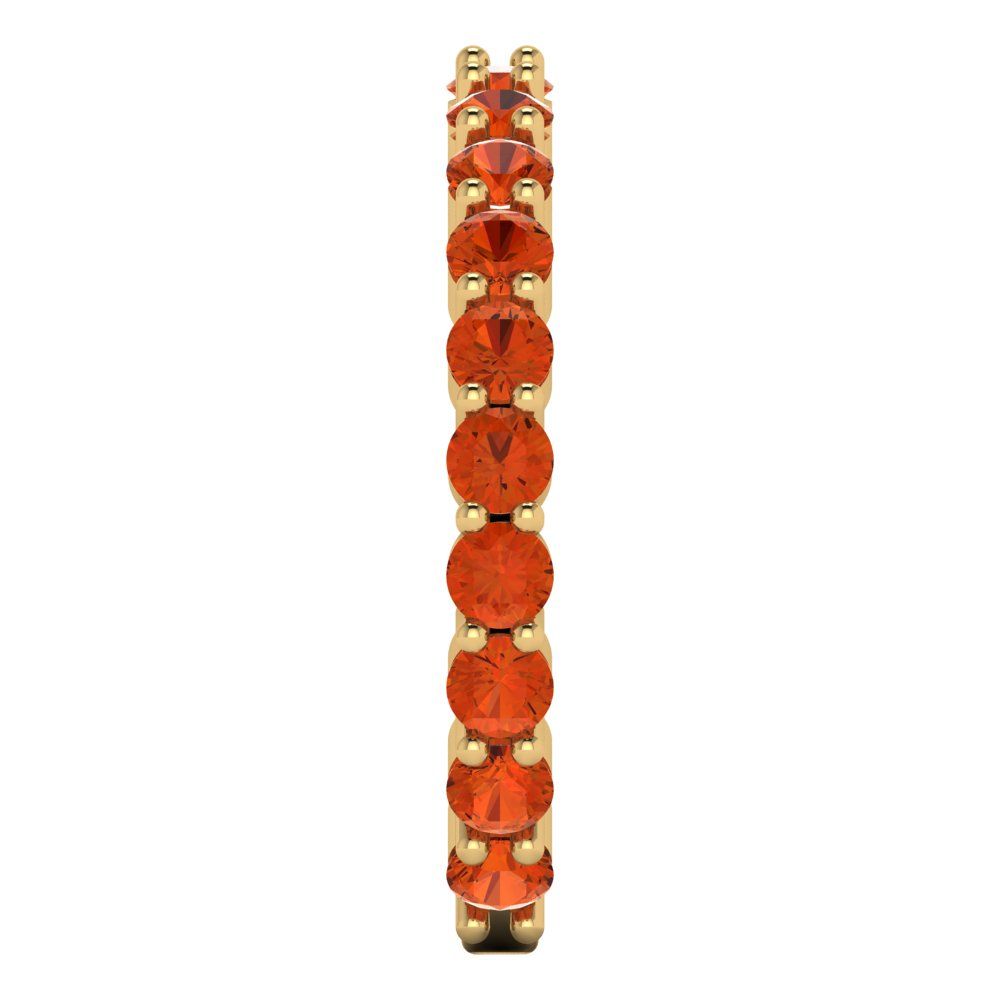 1.2 cttw Simulated Red Diamond Round Cut Yellow Gold Eternity Wedding Band