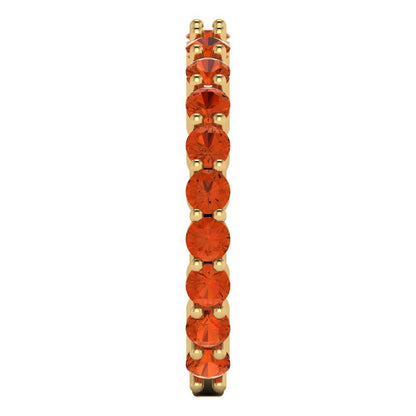 1.2 cttw Simulated Red Diamond Round Cut Yellow Gold Eternity Wedding Band